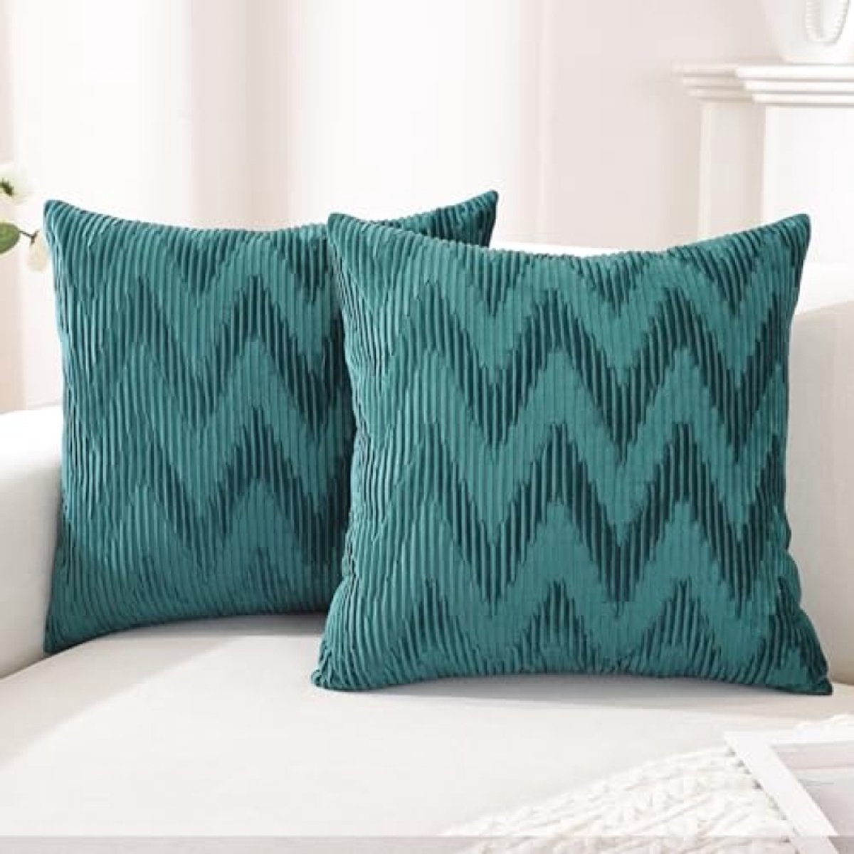 PromoHome Fluweel Kussenhoezen 50x50 cm Set van 2 – Zachte Velvet Sierkussenslopen met Onzichtbare Rits – Luxe Decoratieve Kussens voor Bank, Woonkamer en Slaapkamer