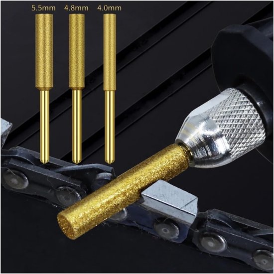 Kettingzaag Slijper - Slijpbit Set - Kettingzaag Onderhoud - Diamant Gecoat - 4/4.8/5.5mm van Merkloos	 — afbeelding 3