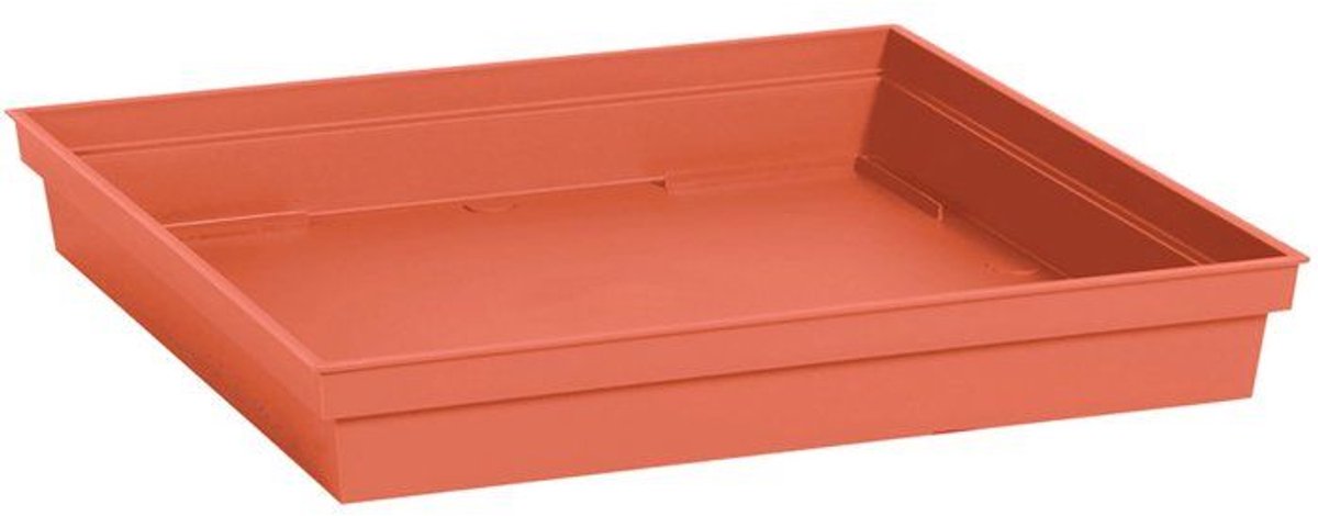 Vierkant schoteltje - EDA - Toscane - 40 cm - Voor pot van 50 cm ref. 013648 - 40 x 40 x H. 5,9 cm - Terracotta Oranje