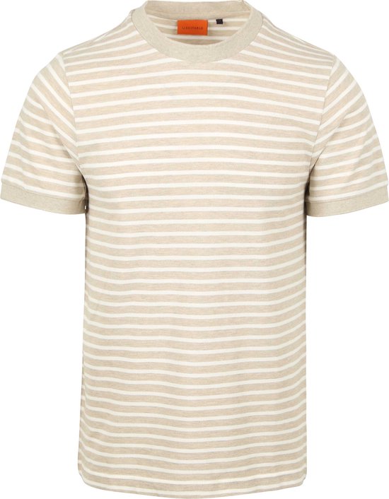 T-shirt Isaac Stripe Piqué Pebble - Taille XL - Homme - T-shirt décontracté