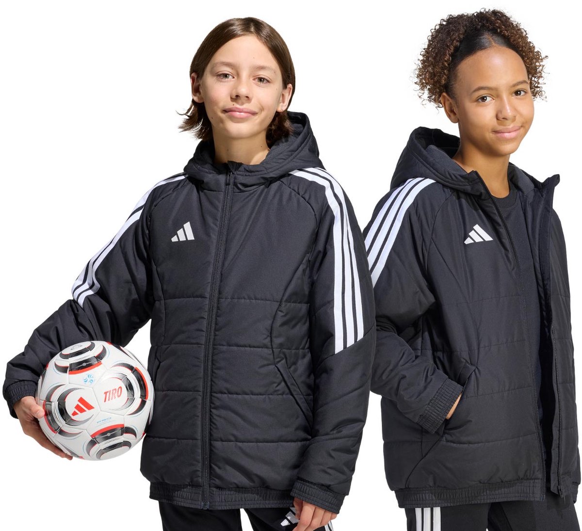 adidas Jas Kinderen Tiro 26 Winter Zwart - Maat 128cm