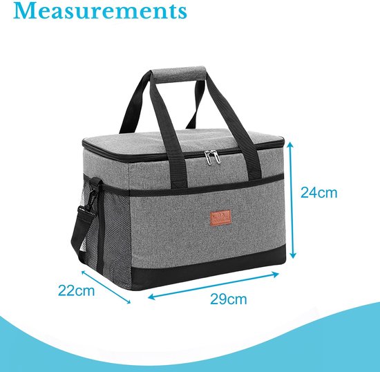 Intirilife draagbare koeltas met een inhoud van 15 liter - Voor het vervoeren van warme of koude dranken en voedsel Lunchtas Thermische tas Geïsoleerde tas van INTIRILIFE — afbeelding 2