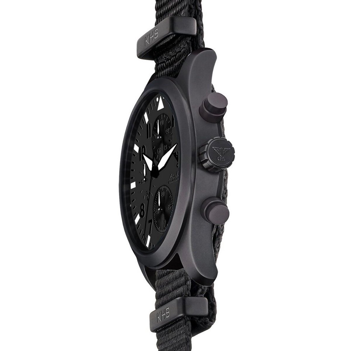 KHS - KHS.AIRBSCXT.NB - Polshorloge - Chronograaf - Airleader Black Steel XTAC - Heren