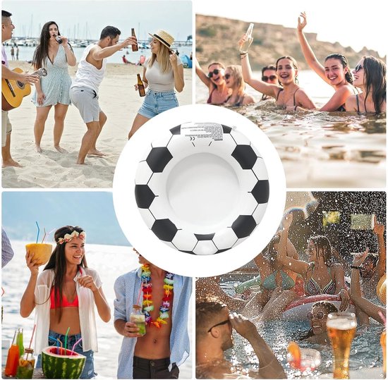Opblaasbare IJskoeler - Drijvende Drinkemmer - Buitenfeesten Entertainment - Robuust Waterdicht Materiaal - 64 x 64 cm - Voetbal — afbeelding 3