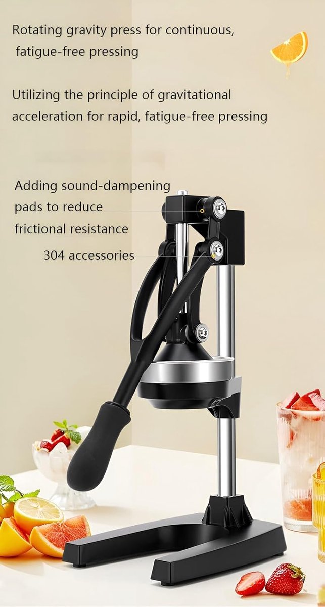 Keuken Gietijzer - Handpers Sap - Fruit Persen - Zware Kwaliteit - 43 cm - Zilver — afbeelding 4
