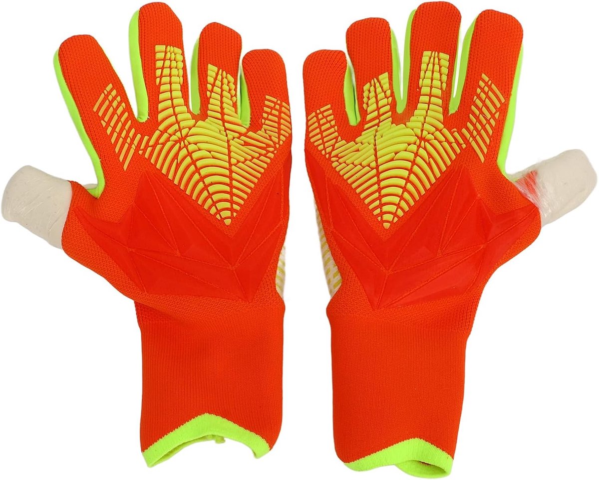 Voetbal Keepershandschoenen - Jeugd handschoenen - Wedstrijd training - Extra grip latex - Maat 10 - Oranje