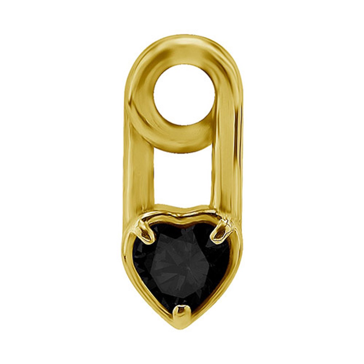 Crazy Needles Serie - Gouden Veiligheidsspeld Charms - Zwarte Zirkonia
