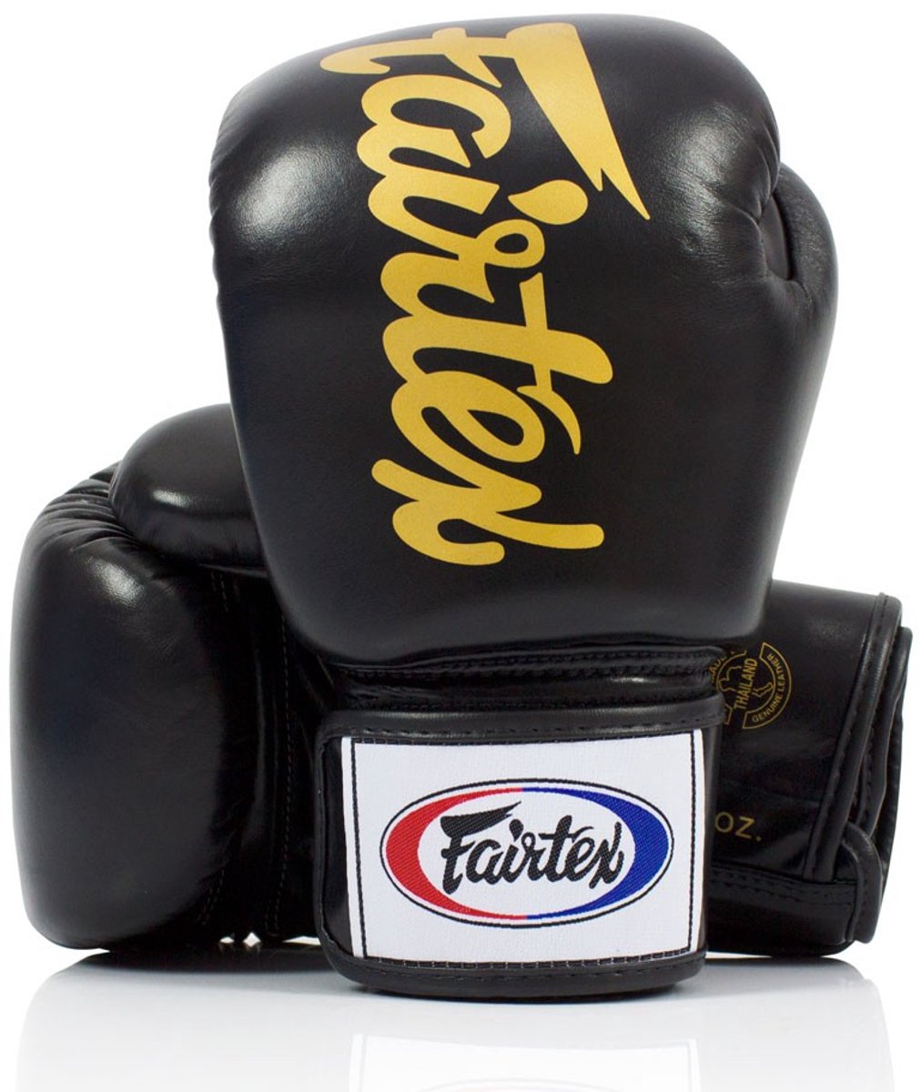Fairtex BGV19 Deluxe Bokshandschoenen - Zwart/Goud - 12 oz