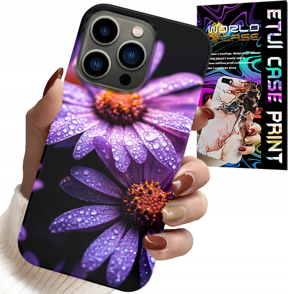 iPhone 14 Pro hoesje - roze madeliefjes cover