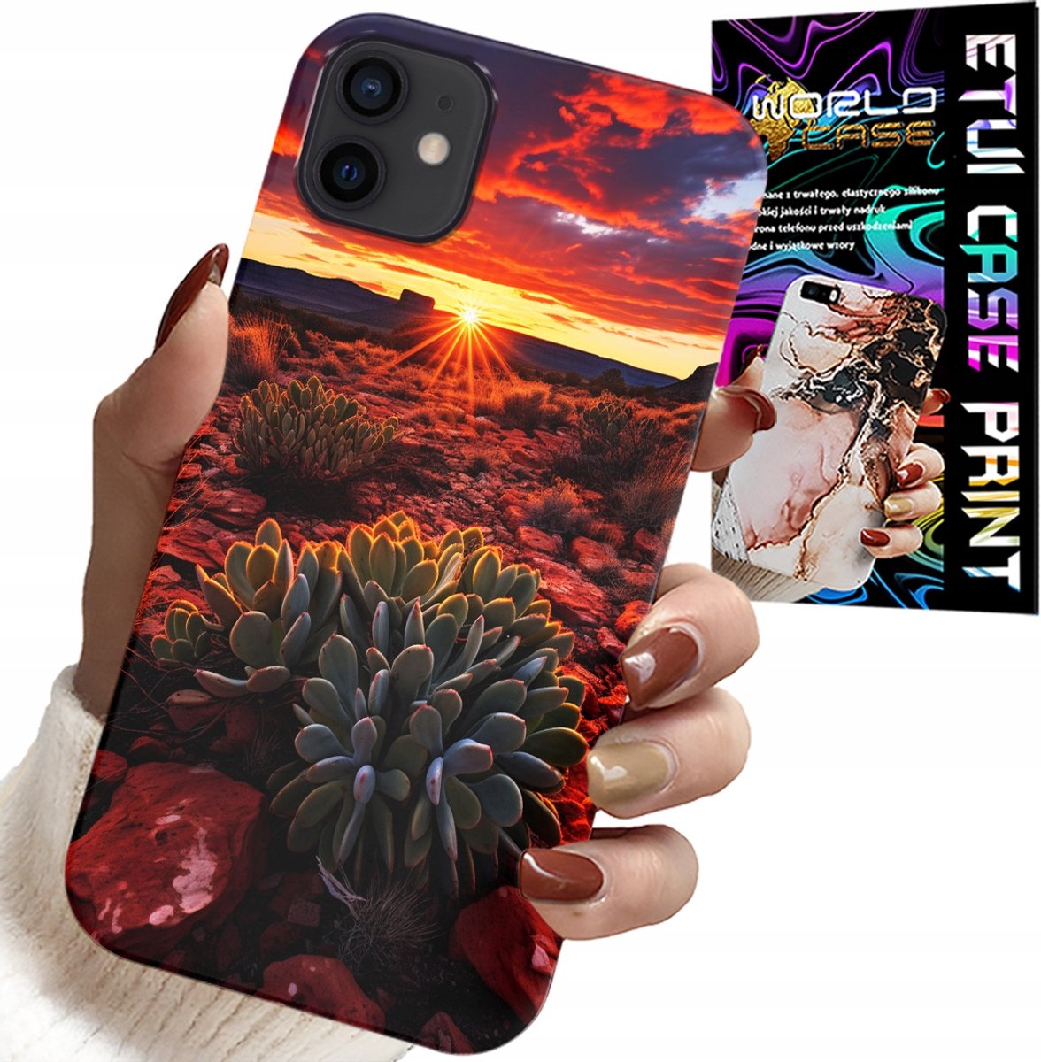 HOESJE VOOR IPHONE 13 MINI - MEXICAANSE WOESTIJNUITZICHTEN HOESJE + GLAS