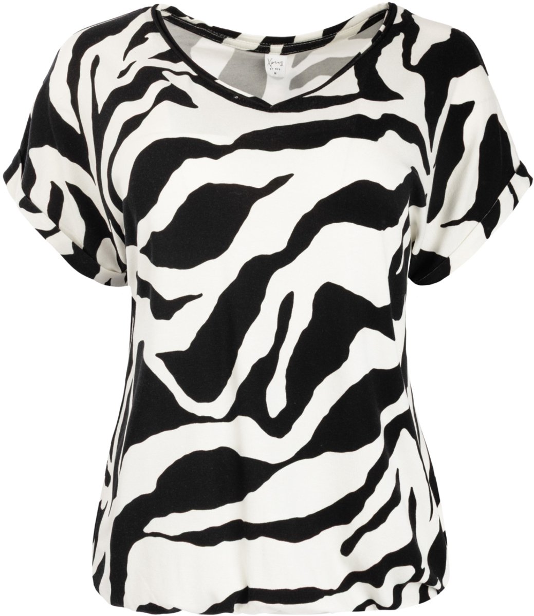 NED witte dames t-shirt   Ronde hals   Regular fit   Animal patroon   Korte mouw Wit M