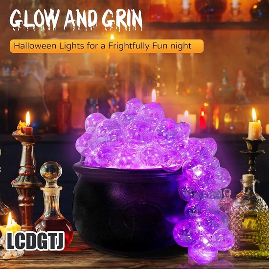 Heks Ketting Bubbelende Lichtketel met Afstandsbediening – 8 Lichtmodi voor Halloween, Carnaval en Thema Feest Decoratie — afbeelding 3