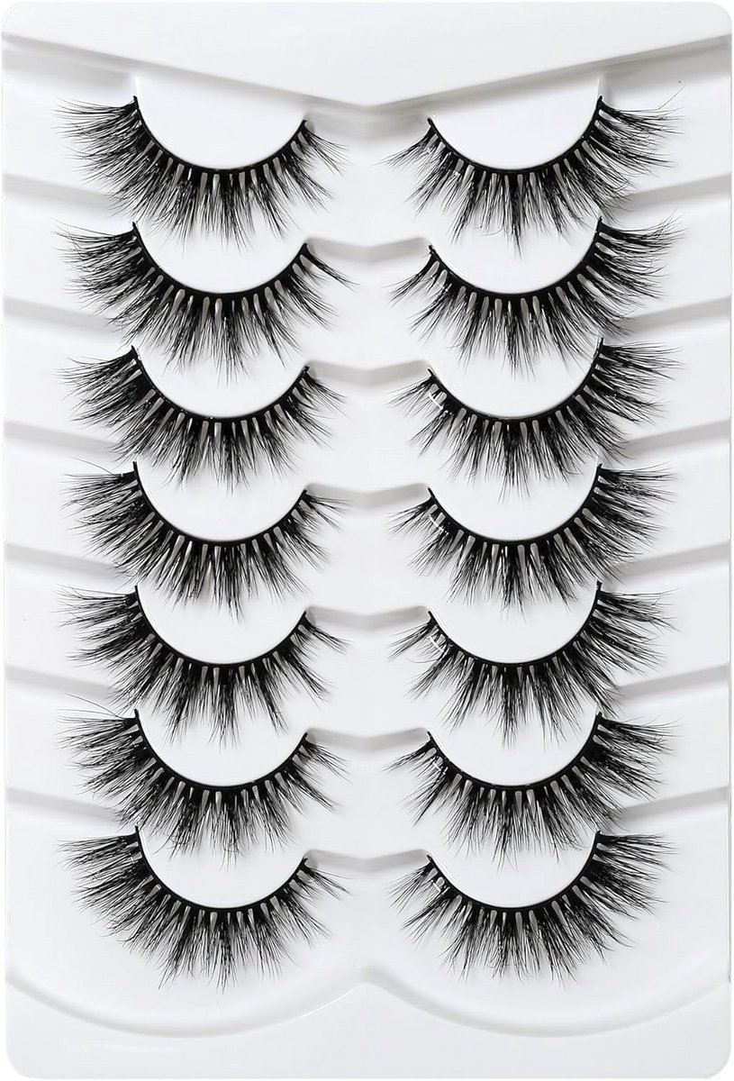Set van 10 Paar 3D Natuurlijke Wispy Cat-Eye Nepwimpers - Herbruikbaar