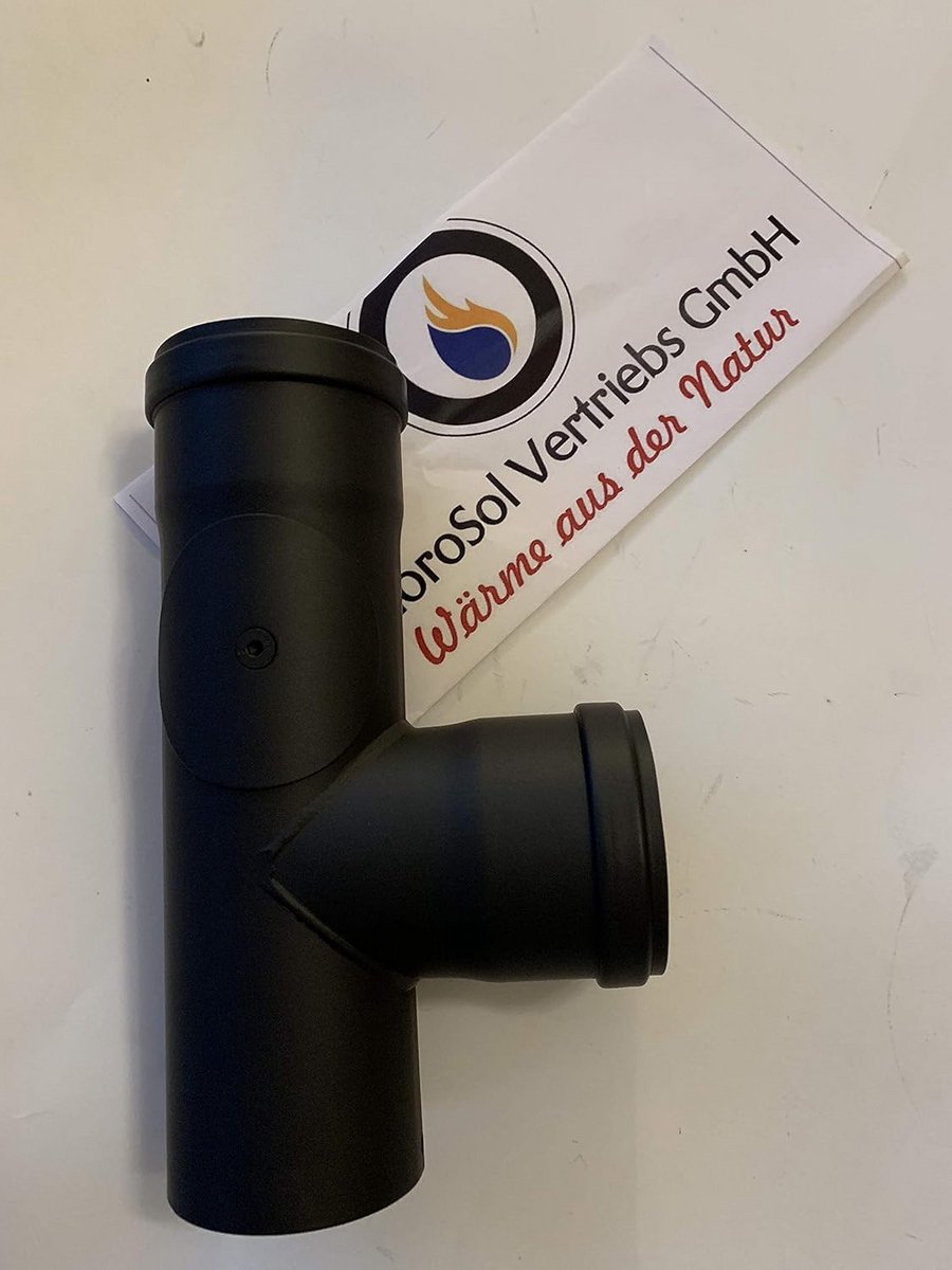 T-stuk met Reinigingsopening voor Rookpijp Pelletkachel Ø 80 mm