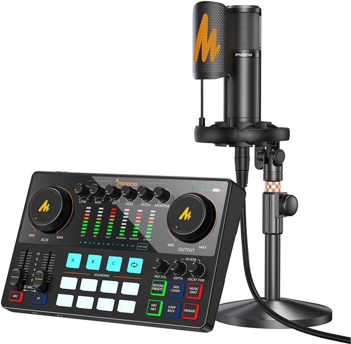 USB-C Audio Interface met Effecten, XLR Ingang en Microfoon voor Streaming en Podcast