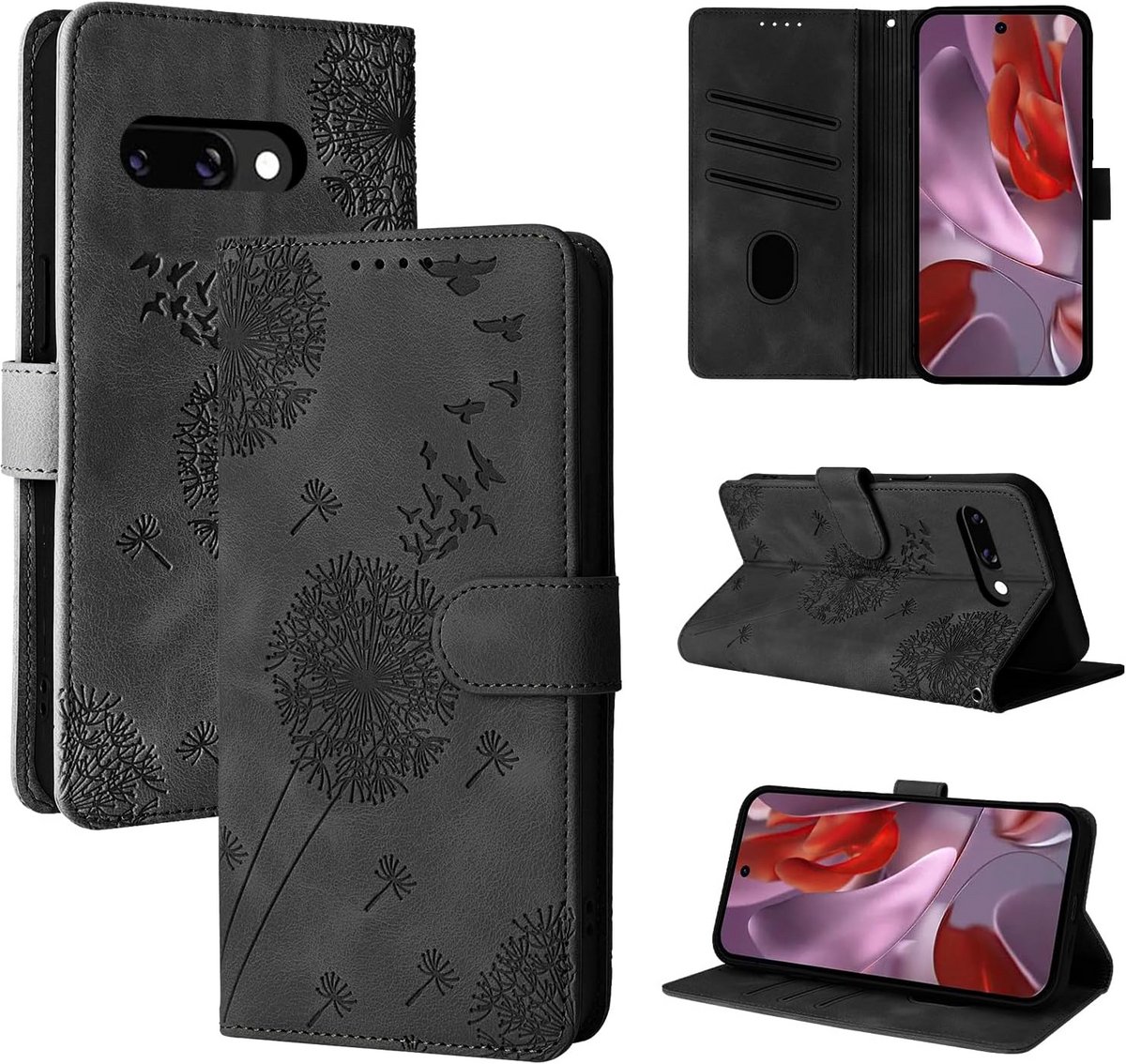 Luxe Wallet Telefoonhoesje voor Google Pixel 9a 5G - PU Leer met Kaartvakken