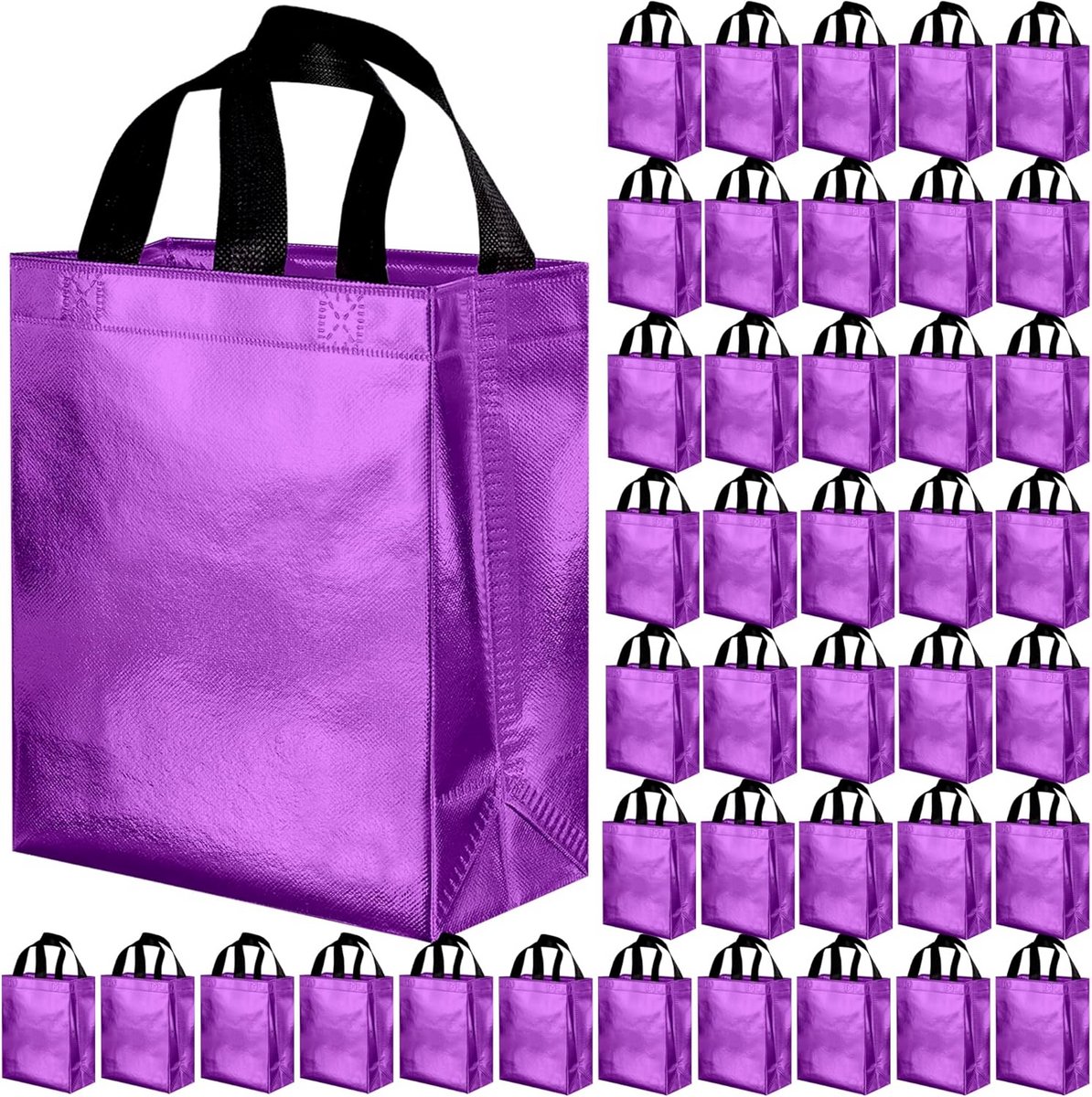 Set van 10 Herbruikbare Cadeauzakken met Handvatten - Diverse Kleuren