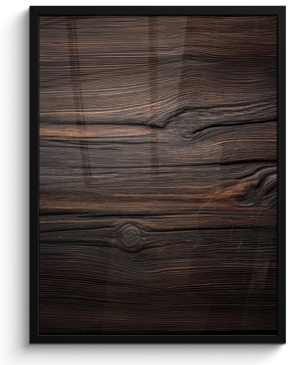 FrameYourWall Poster in lijst - Fotolijst 50x70 cm - Posters - Hout - Grillige nerven - Posterlijst zwart - Decoratie - Wanddecoratie woonkamer - Muurdecoratie slaapkamer