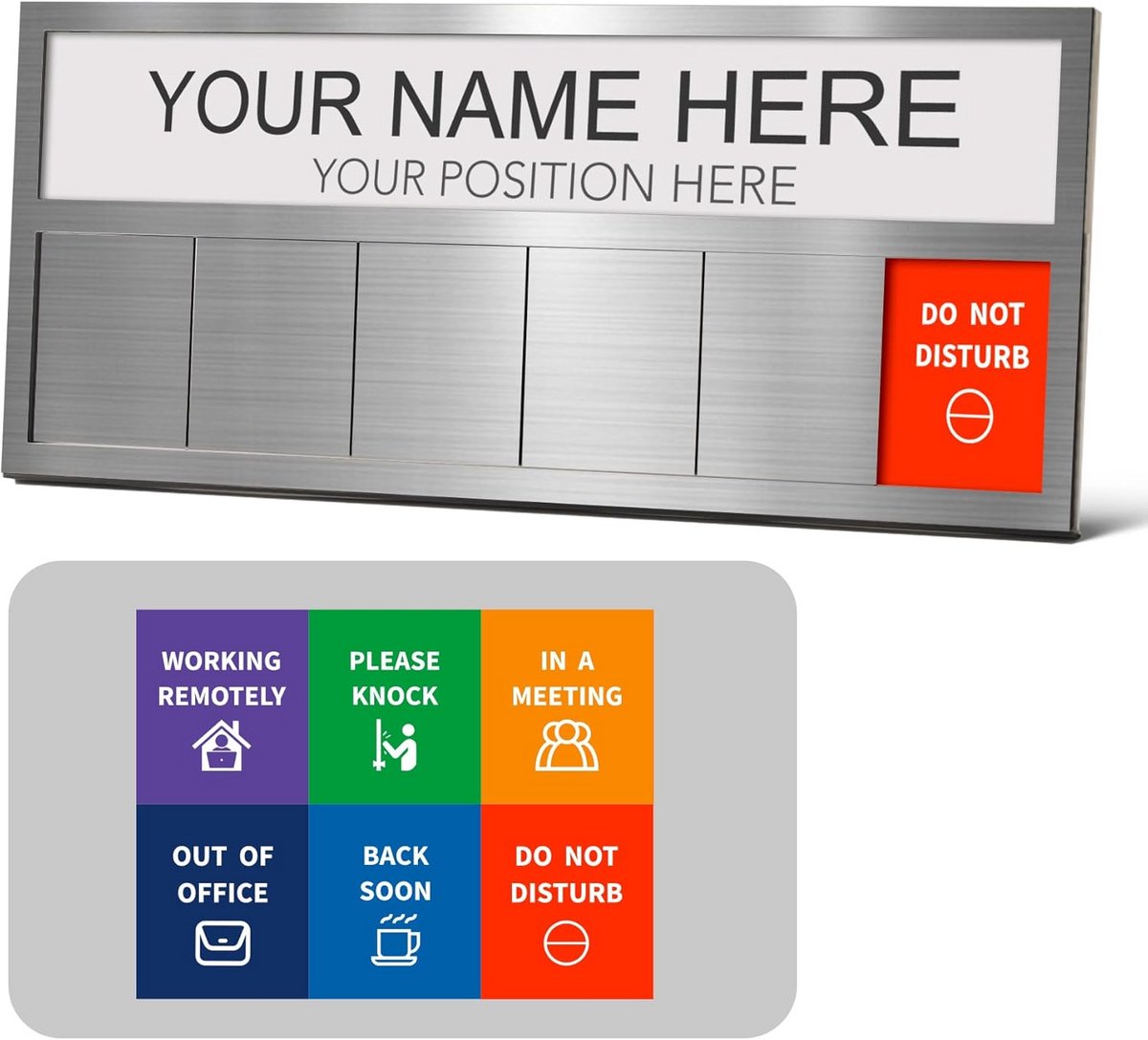 Deurbord met Statusindicator voor Kantoor of Bureau - 6 Opties (Niet Storen, Vergadering, Afwezig)