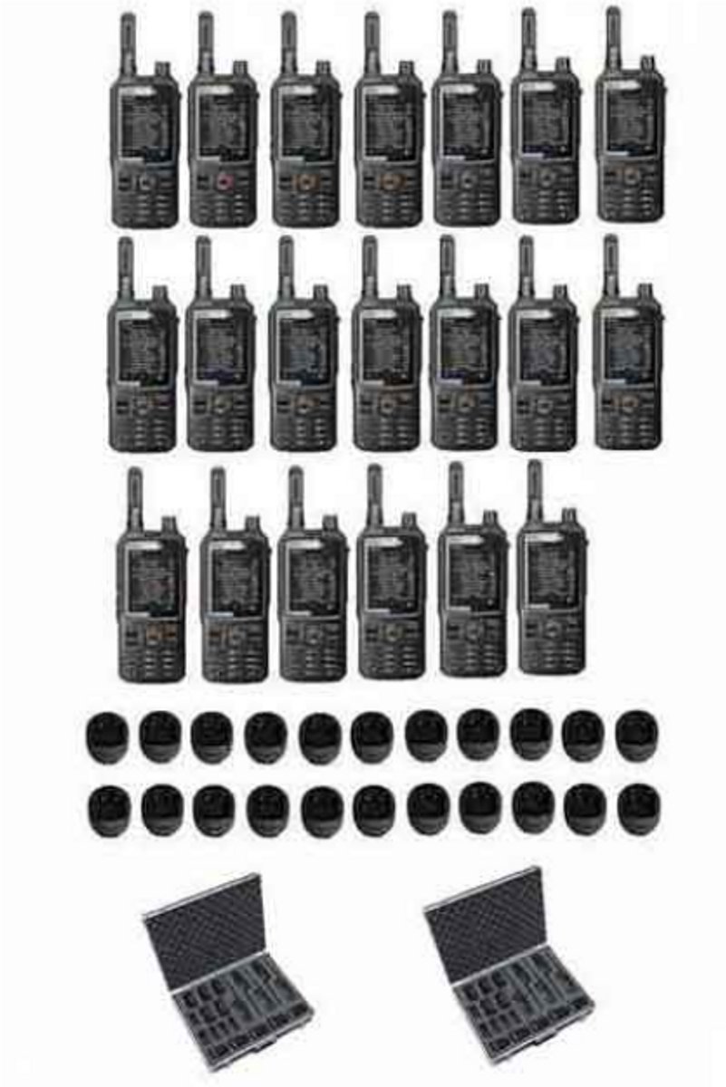Set van 20 Inrico T320 V2 4G LTE Zello Portofoon, GPS, Wifi met tafellader en koffer