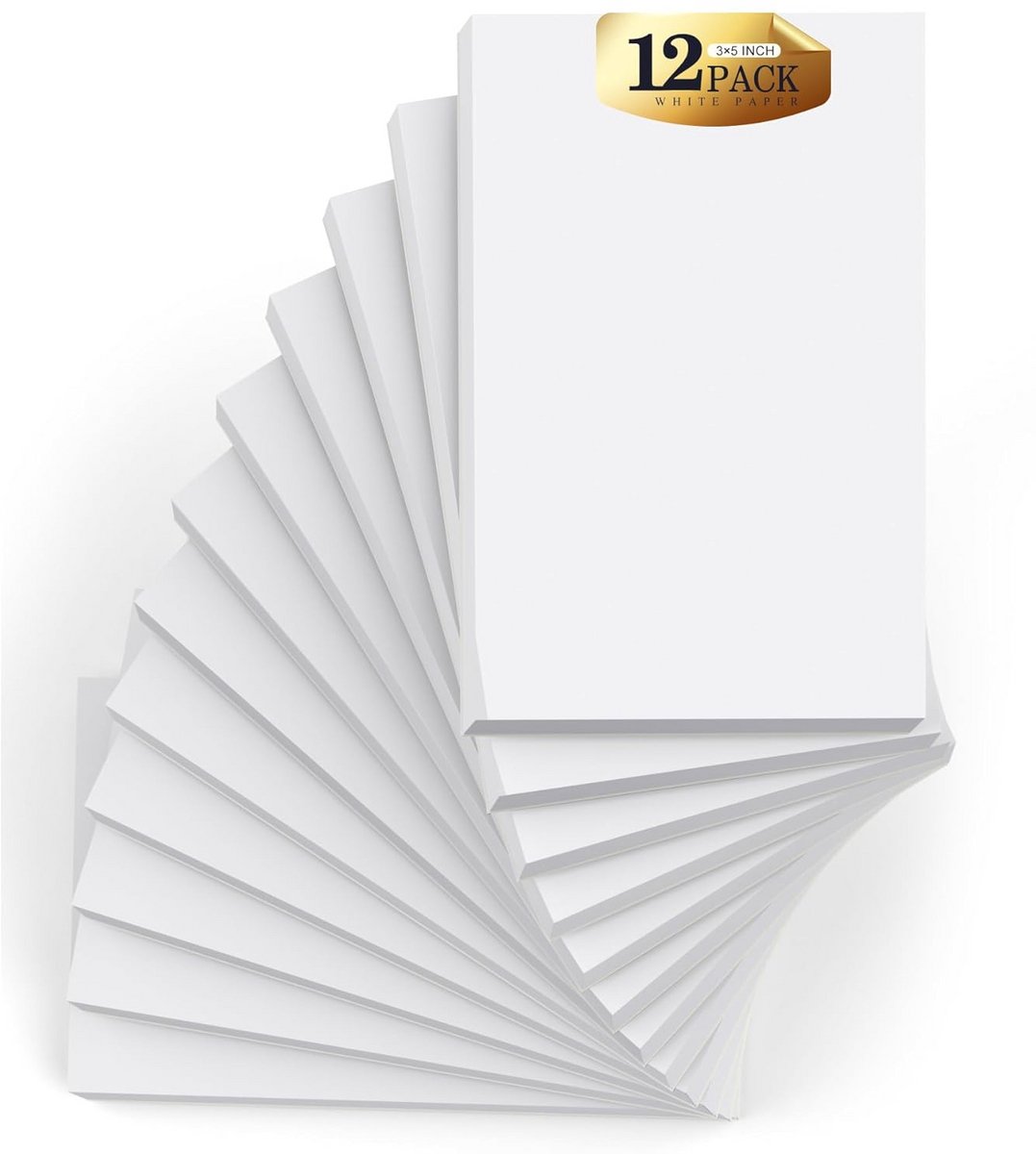 12 Pack Mini Notitieblokken 3x5 Inch Blanco Schrijfblokken met 50 Vellen