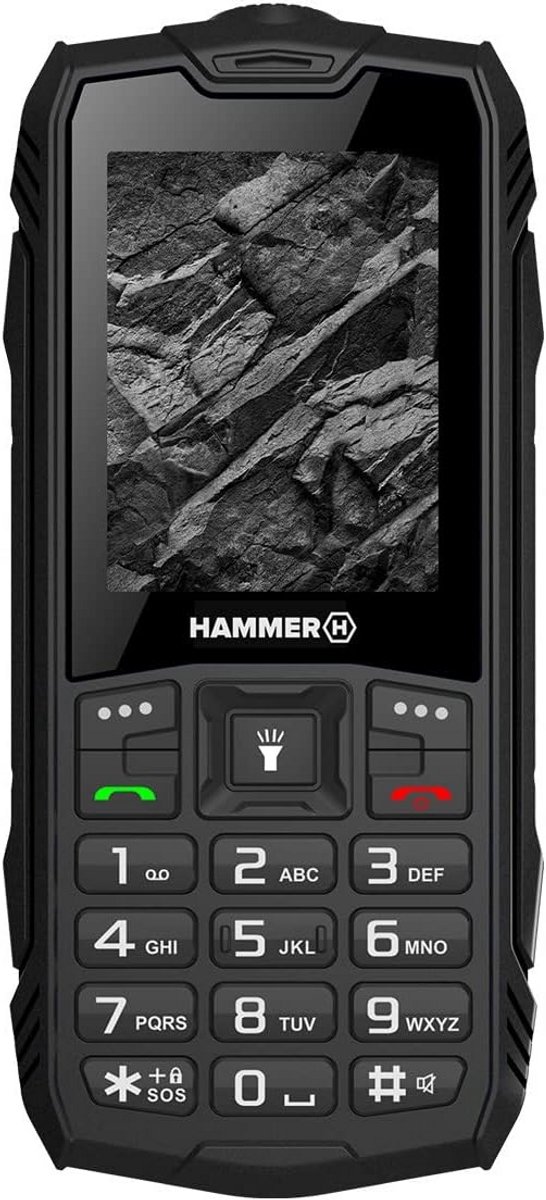 Robuuste smartphone 2,4 inch schokbestendig IP68 waterdicht langdurige batterij 1800 mAh dual SIM zaklamp