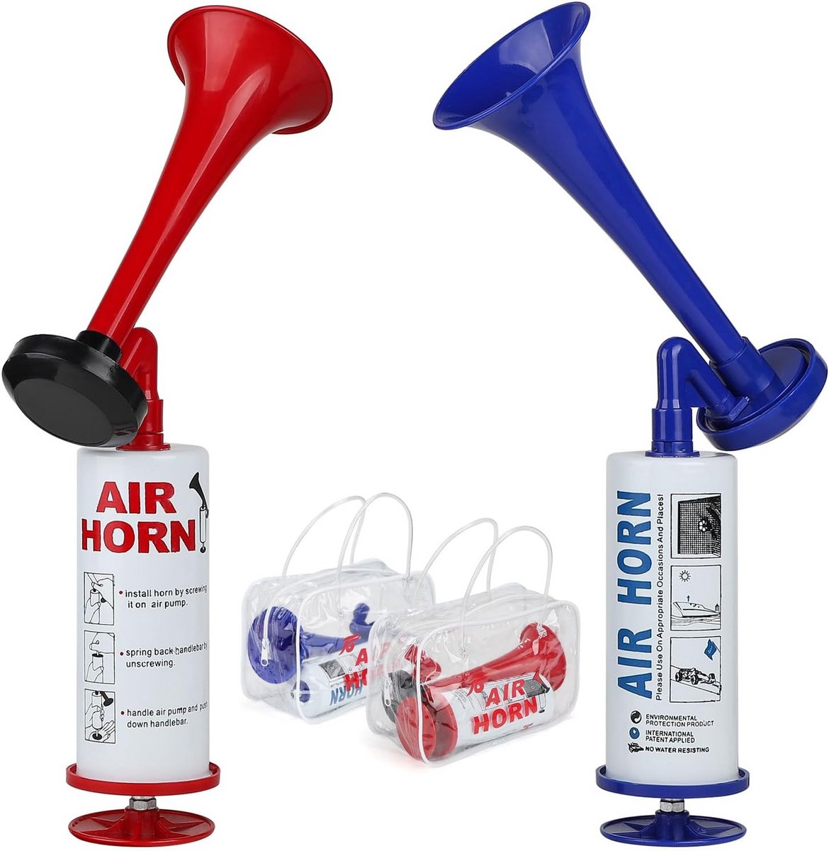 Set van 2 Extra Luide Hand Air Horns voor Evenementen en Feesten