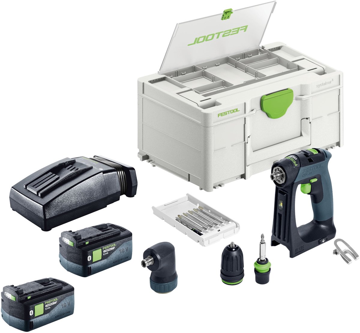 Festool CXS 18-basisset accuboormachine 18 V 40 Nm borstelloos + 2x accu 5,0 Ah + oplader + Systainer
