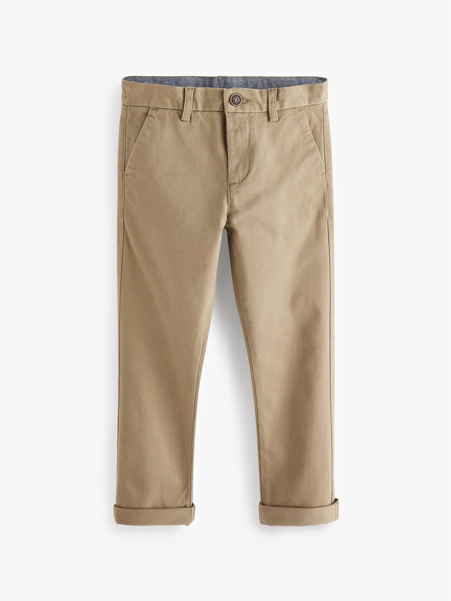 Next - Jongens - Stretch chinobroek met standaard pasvorm - Naturel