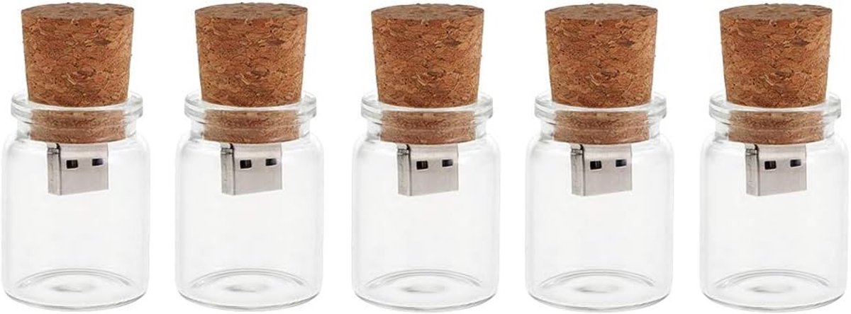 Flash Drive Fles - Opslagpot Kurk - Digitale Berichten - Waterdicht Ontwerp - 57x30x30mm