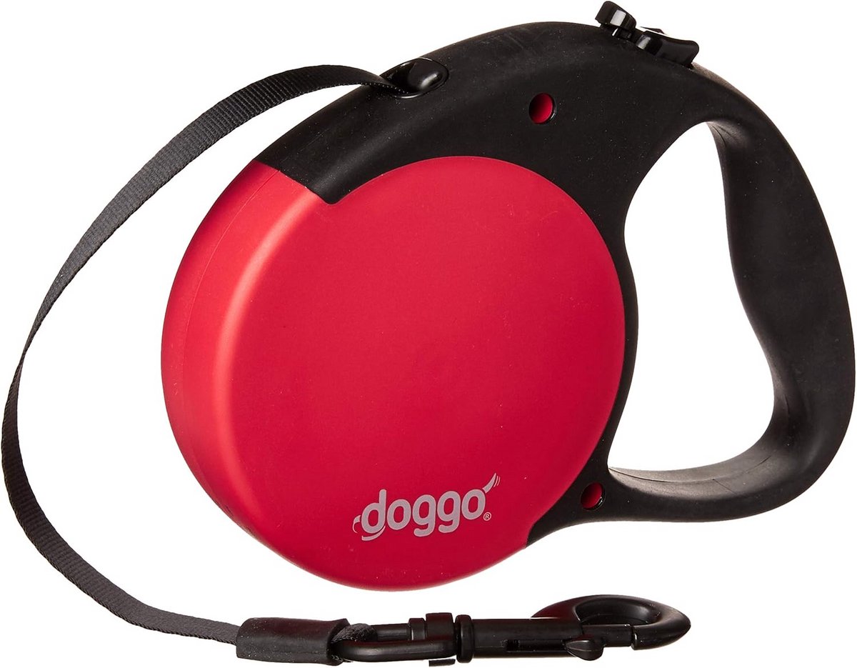 Intrekbare Hondenriem - Rolriem Hond - Wandelen Buiten - Zachte Handgreep - 16 Voet Lang - Rood
