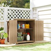 MODFU - Tuinkast - Verstelbare Plank En Asfaltdak - Voor Tuin - Hout - Donkergrijs - 77,5 x 88 x 90 cm