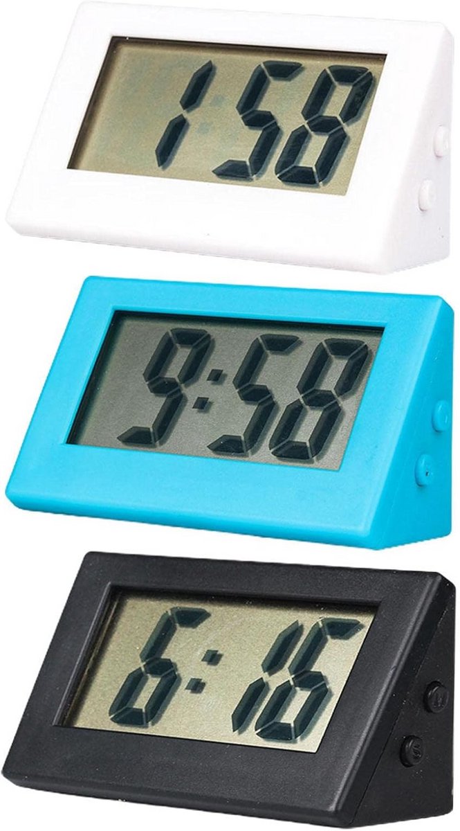 Digitale Klok - Mini Wekker - Nachtkastje Bureau - Transparant LED Display - 5.5 x 2.5 x 3 cm