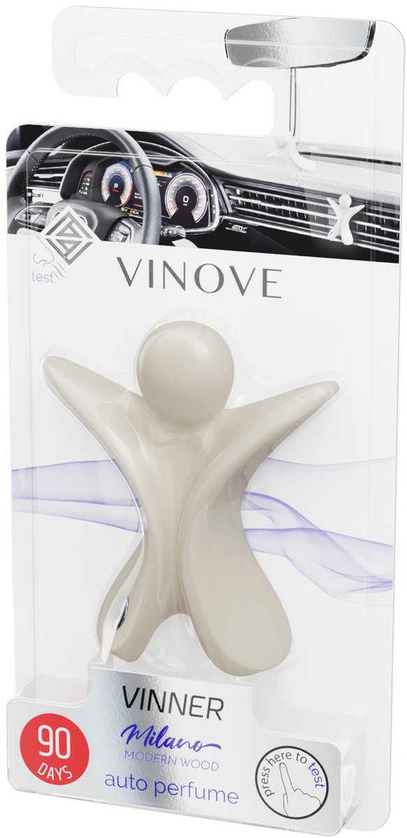 Vinove Vinner Modern Wood Milano Autoparfum Polymeer Wit - Luchtverfrisser - Car Airfreshner