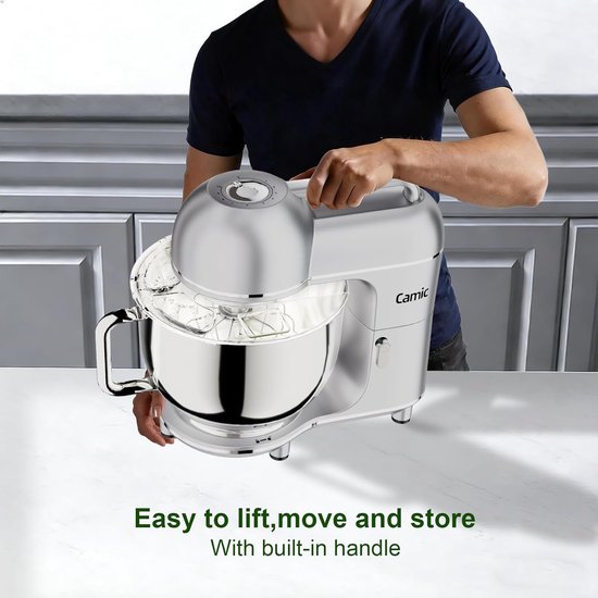 Keukenmachine 3-in-1 - Bakmachine Deegmixer - Brood Bakken - Grote Kom Capaciteit - 7 Liter Kom - Zilver van Merkloos — afbeelding 2
