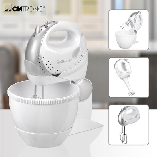 Kneed- en Handmixer - Keukenmachine - Bakken en Desserts - 2-in-1 Functionaliteit - 33 x 26 x 214 cm - Wit van Merkloos — afbeelding 4