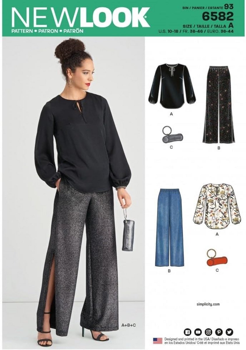 Naaipatroon Kleding Sets - Patroon Sjabloon - Zelf Kleding Maken - Inclusief Broek Tas - Maten 10-18
