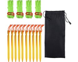 Aluminium Stokken Touw - Scheerlijnen Set - Kamperen Wandelen - Reflecterend Sterk - 18 cm Stokken