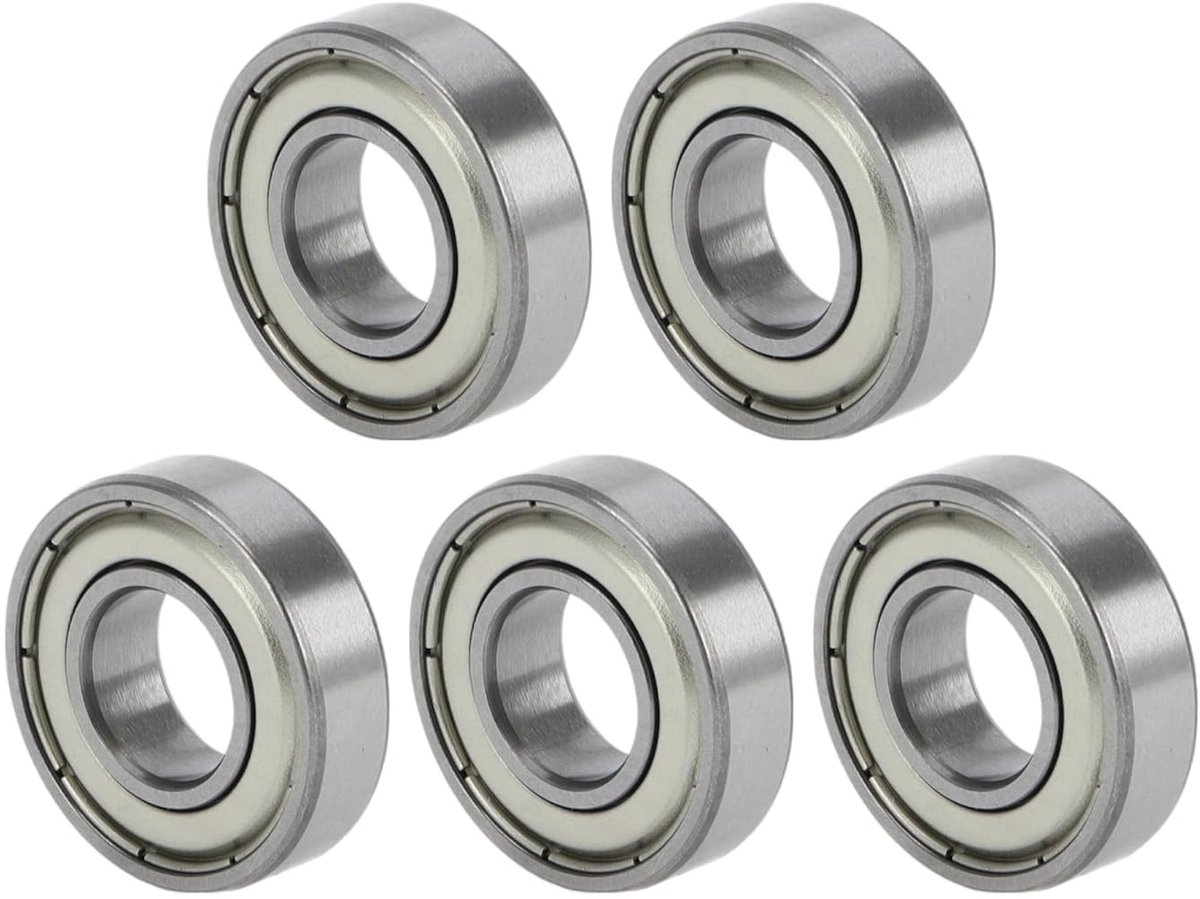 Allecto Deep Groove Ball Bearings 10x22x6mm Dubbel metalen seal Geschikt voor scooter en skateboard Pack van 5 Hoge kwaliteit lagers …