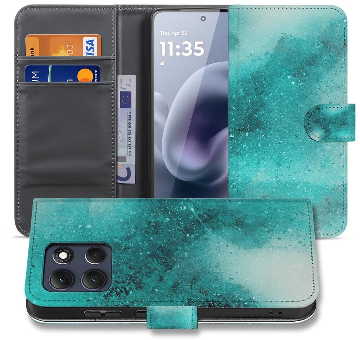 Motorola Moto G86 Bookcase Painting Blue