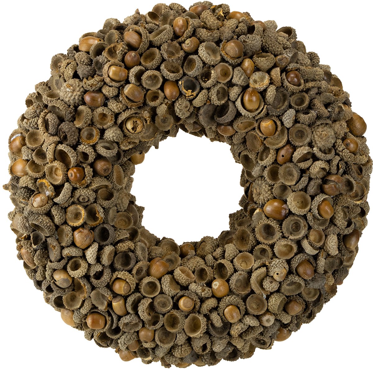 Natuurlijke krans, herfstdecoratie, eikels, deurkrans, wandkrans, doe-