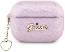 Guess AirPods hoesje voor Airpods Pro & Pro 2 - Metallic Script - Paars