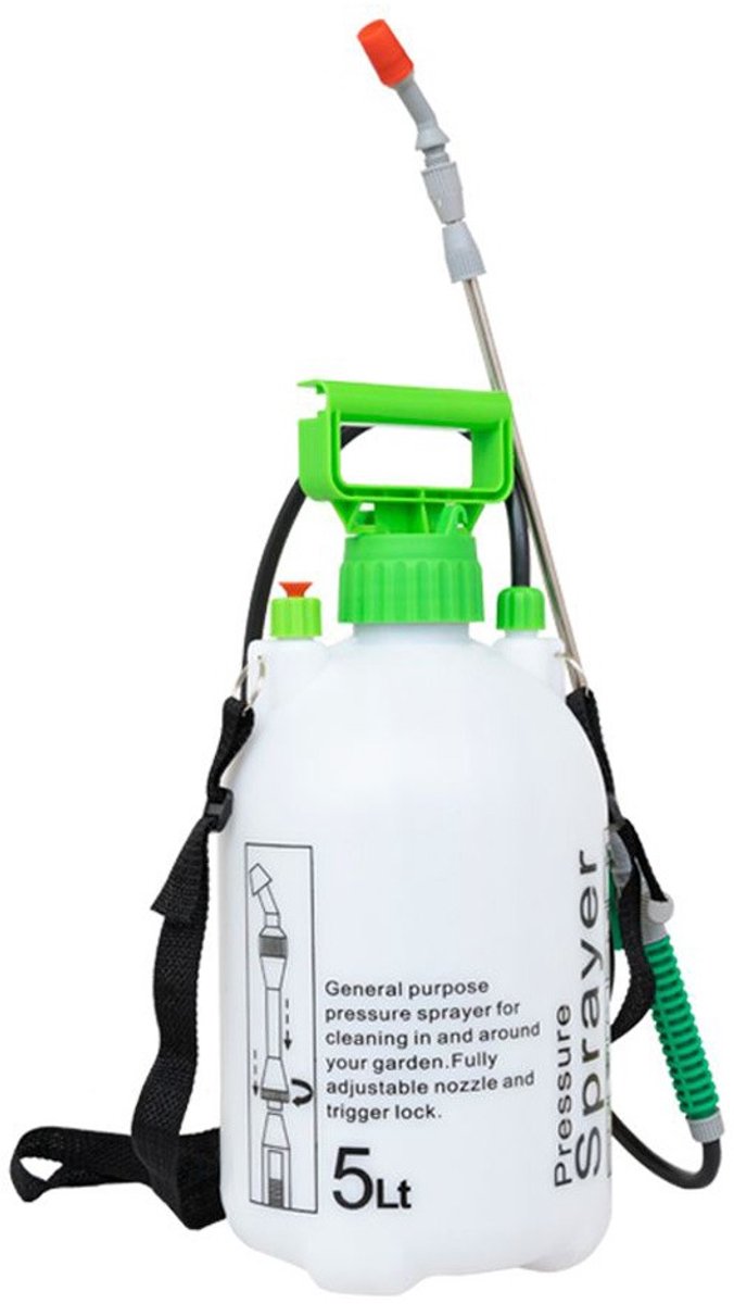 Bol.com GARDENGEAR – Drukspuit 5 Liter – Druksproeier – Spuitlans met Verstelbare Sproeispuit – Tuinsproeier voor Besproeien & R... aanbieding