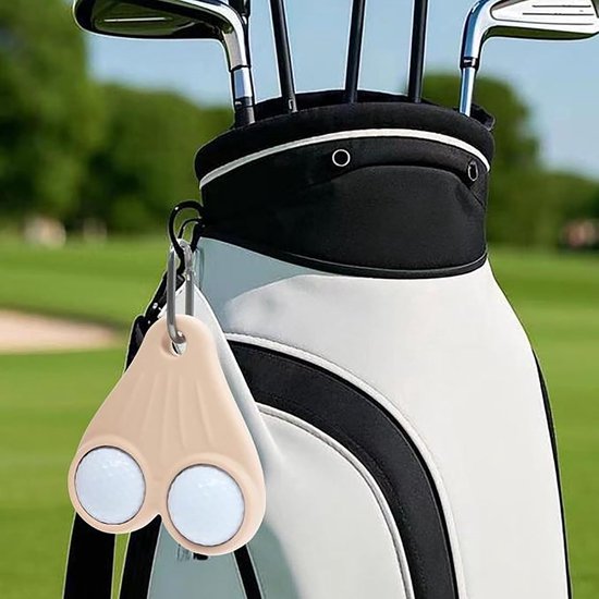 Golfbal Zak Houder - Opbergtas - Golf Accessoires - Draagbare Golfbal Opbergtas - Handig Cadeau Geschenk voor Golfers - Beige van Merkloos — afbeelding 2