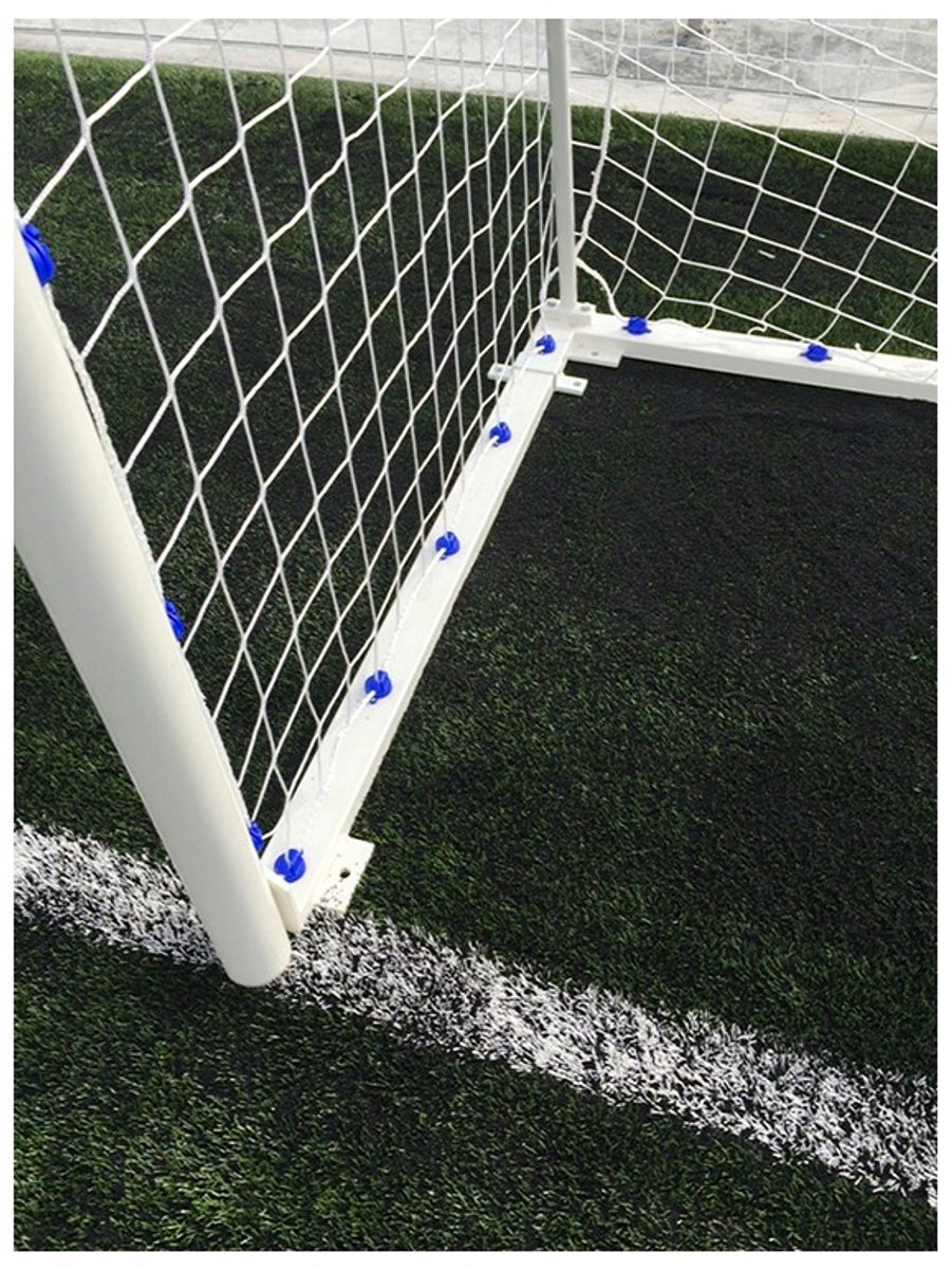 Set metalen voetbaldoelen, gereglementeerde maat, beweegbaar, buis van 80 mm