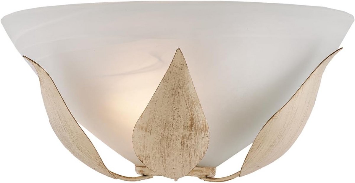 Klassieke Wandlamp - Smeedijzeren Lamp - Sfeerverlichting Binnen - Handgesmeed Decoratie - Ivoor Goud