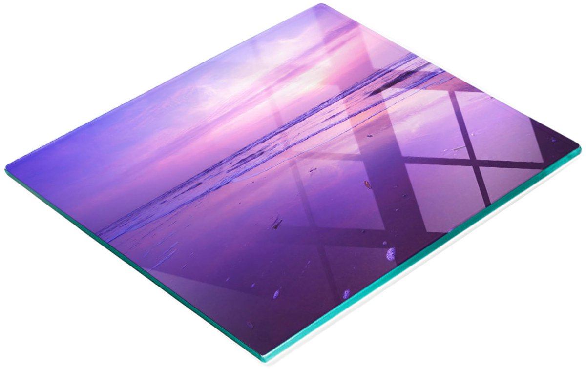 Multifunctioneel decoratief glazen paneel Zonsondergang boven de zee 60x52 cm