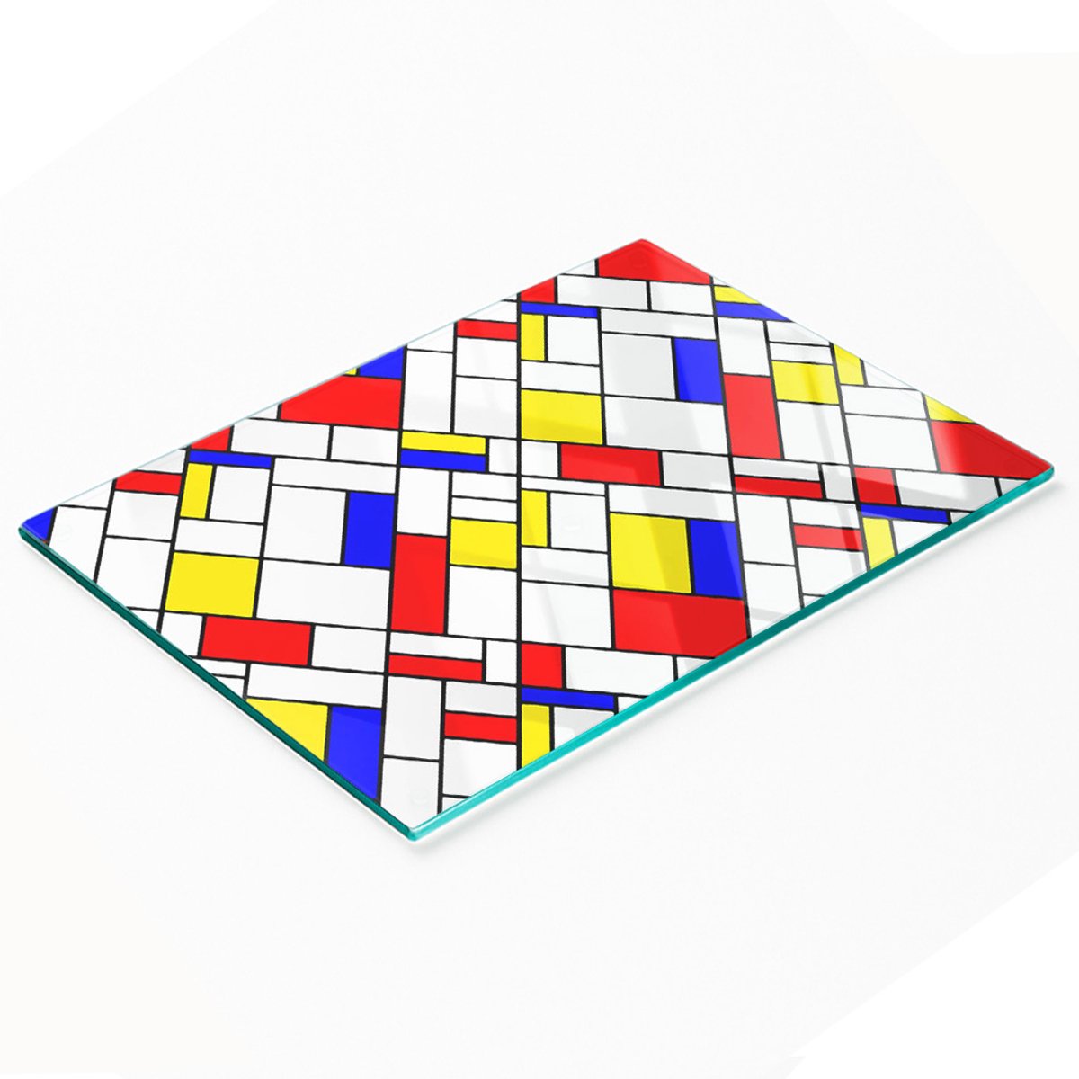 Keukenplank van gehard glas met decoratieve abstracte afbeeldingen, 80x52 cm