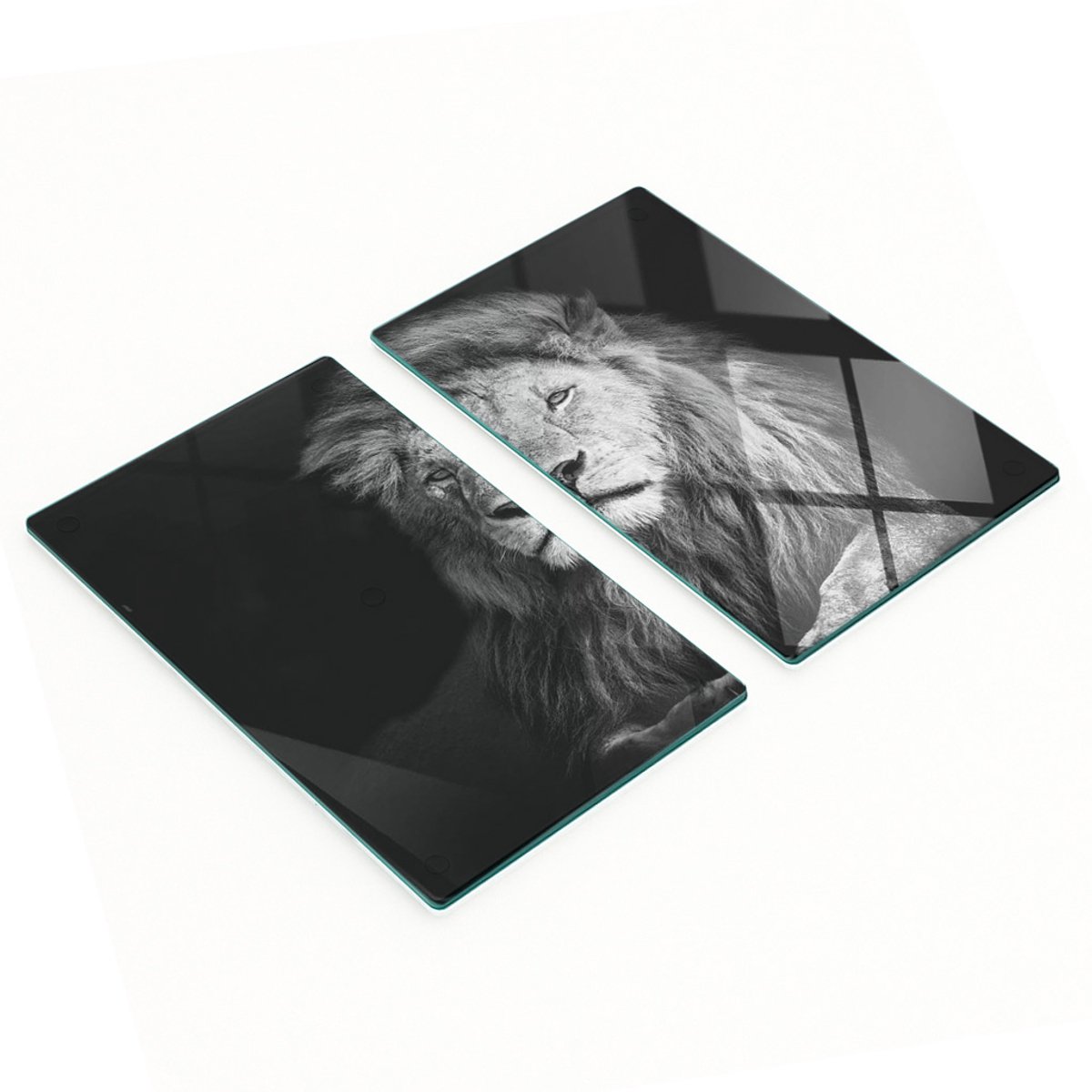 Multifunctionele decoratieve keukenplanken van gehard glas met leeuwmotief, 2x30x52 cm