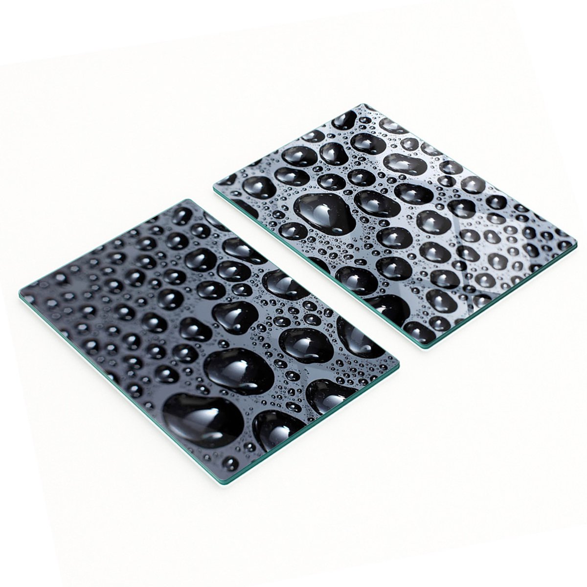 Geharde multifunctionele decoratieve glazen borden met waterdruppelmotief, 2x40x52 cm